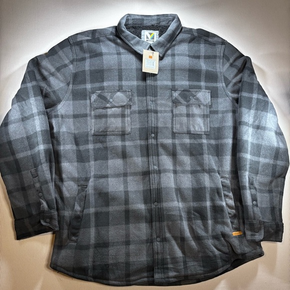 Men's Stylish Gray Checkered Shirt Jacket - Picture 1 of 9